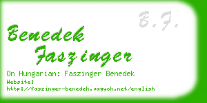 benedek faszinger business card